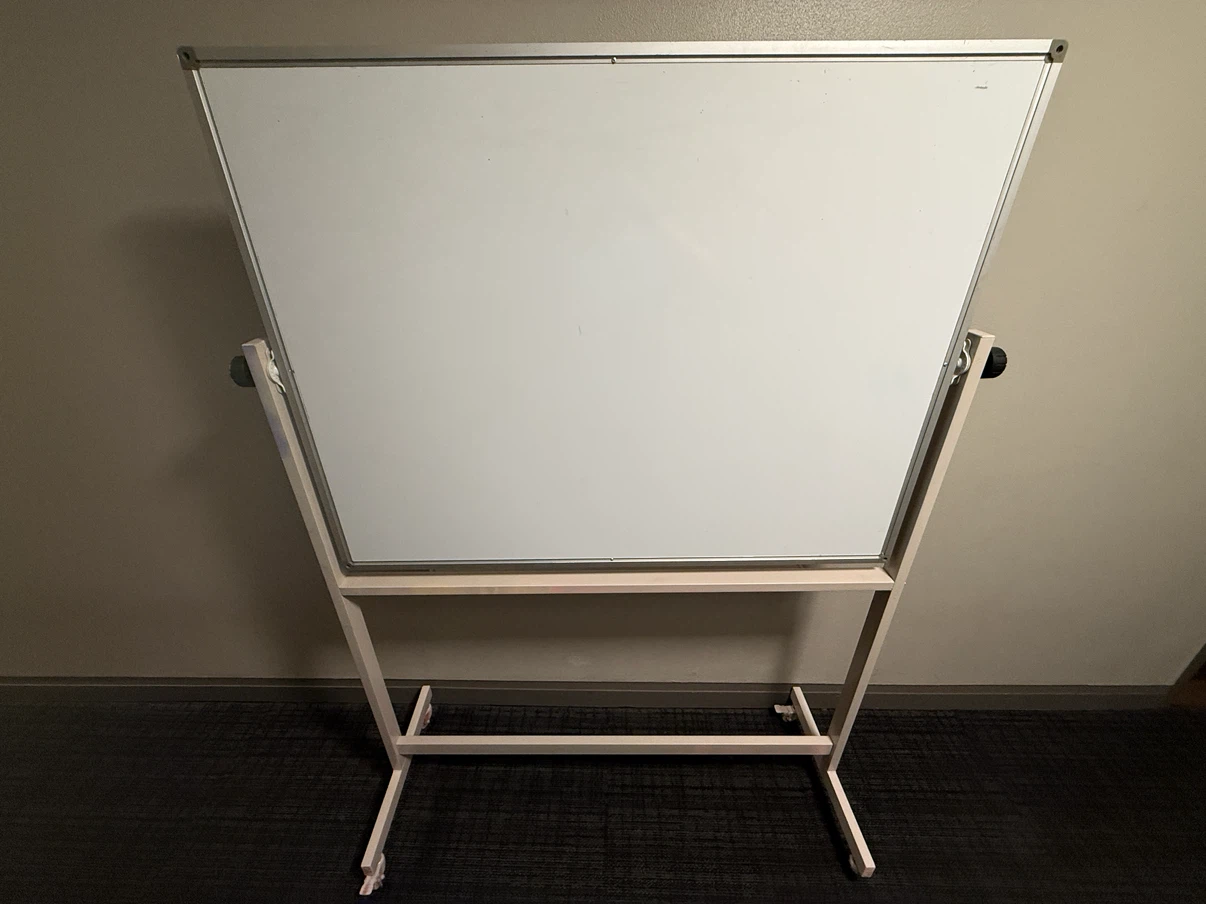 48” × 36” Double-Sided Magnetic Rolling Whiteboard – Beige Stand - photo 2