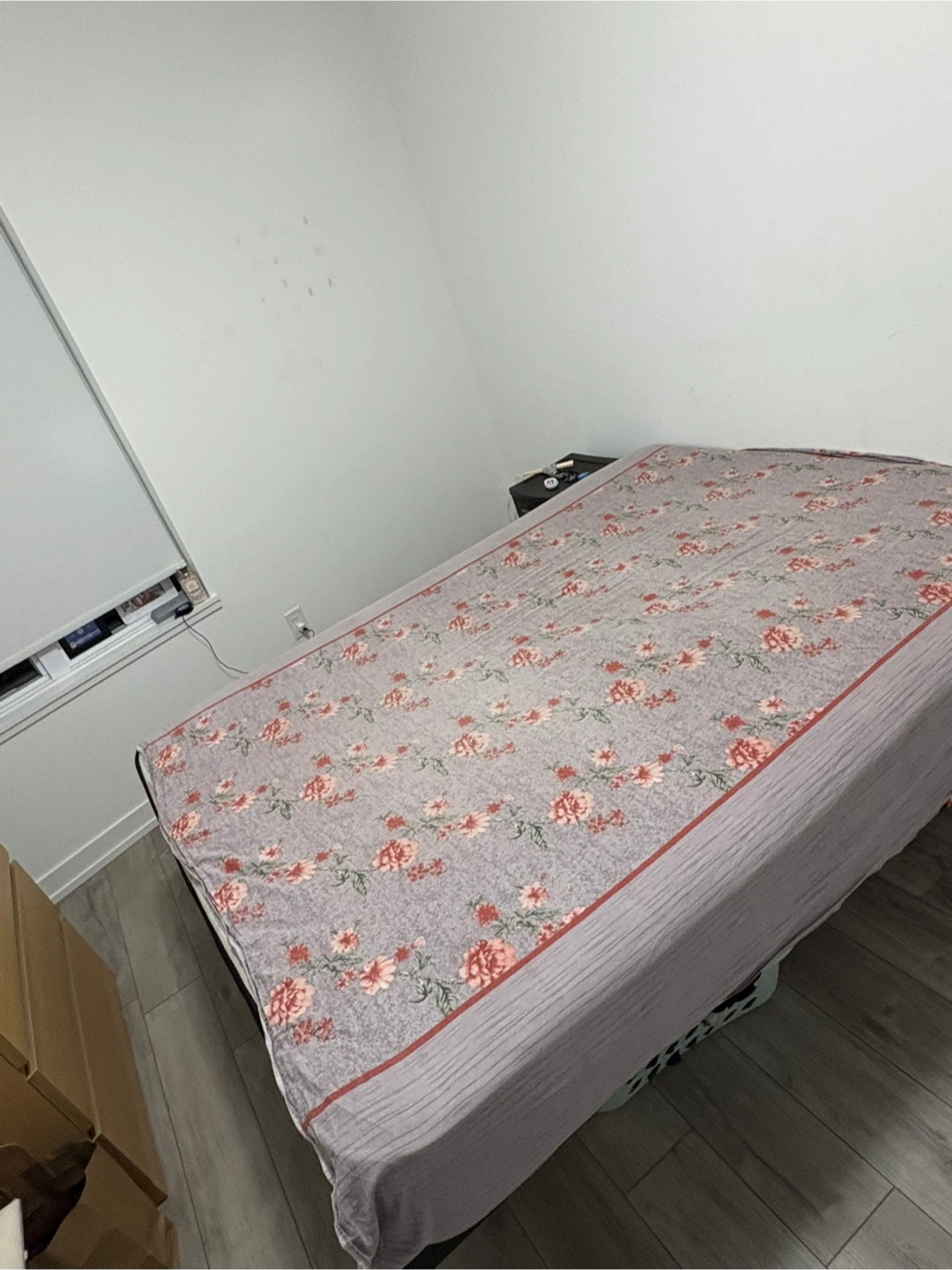 Queen bed frame and mattress