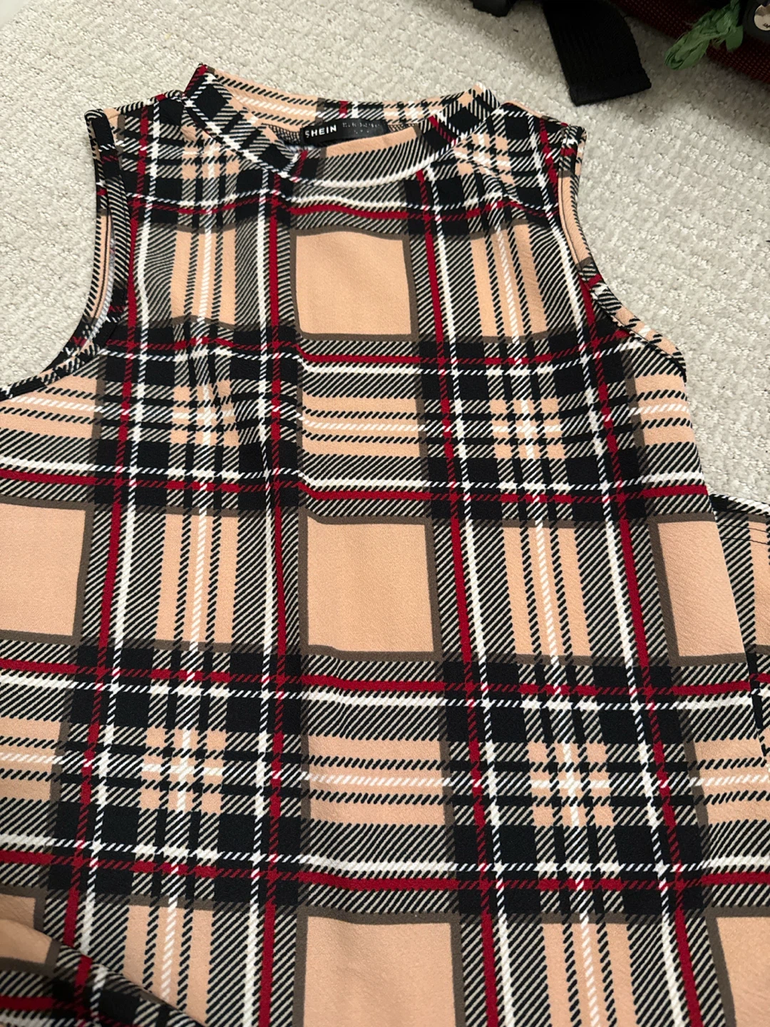 SHEIN PRIVÉ Plaid Sleeveless Bodycon Dress - photo 2