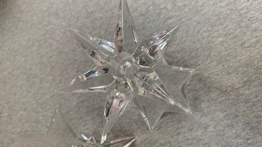 Set of 3 MCM Crystal 6 Point Star Candle Holders - photo 5