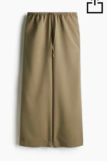 H&M  Khakhi Wide-Leg Drawstring Pants NWT