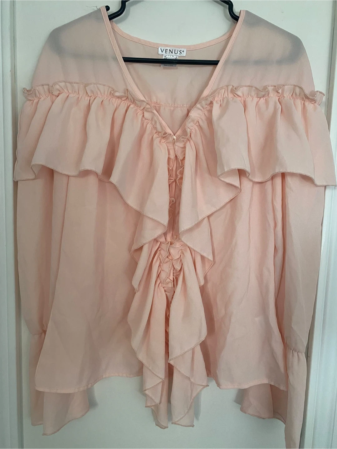 Light Pink Ruffle Blouse