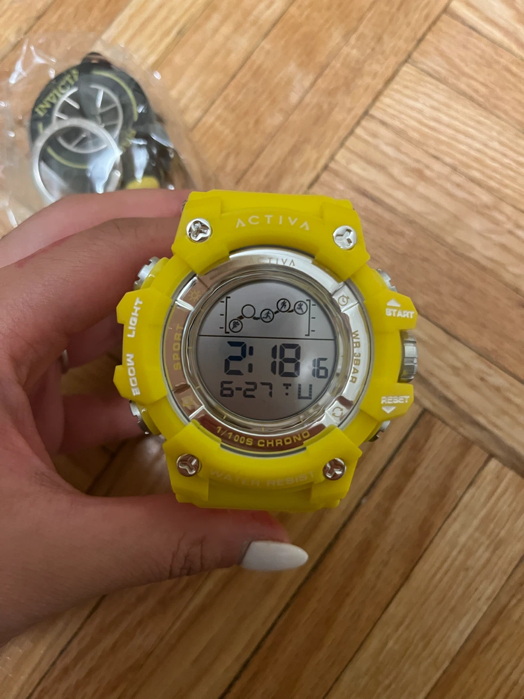 NEW Activa Yellow Digital Sport Watch + Invicta Keychain