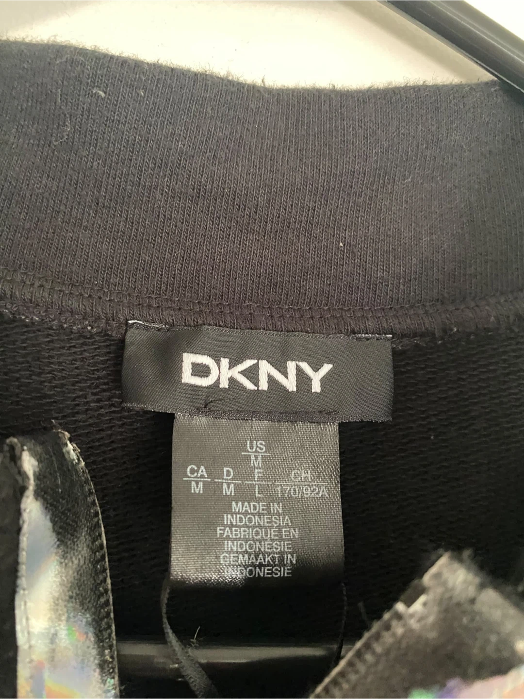 DKNY Black Half-Zip Dress