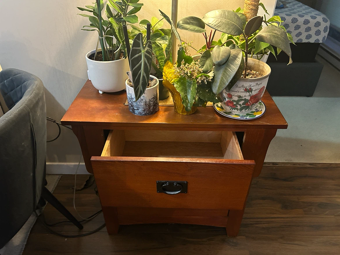 Wooden two-drawer nightstand