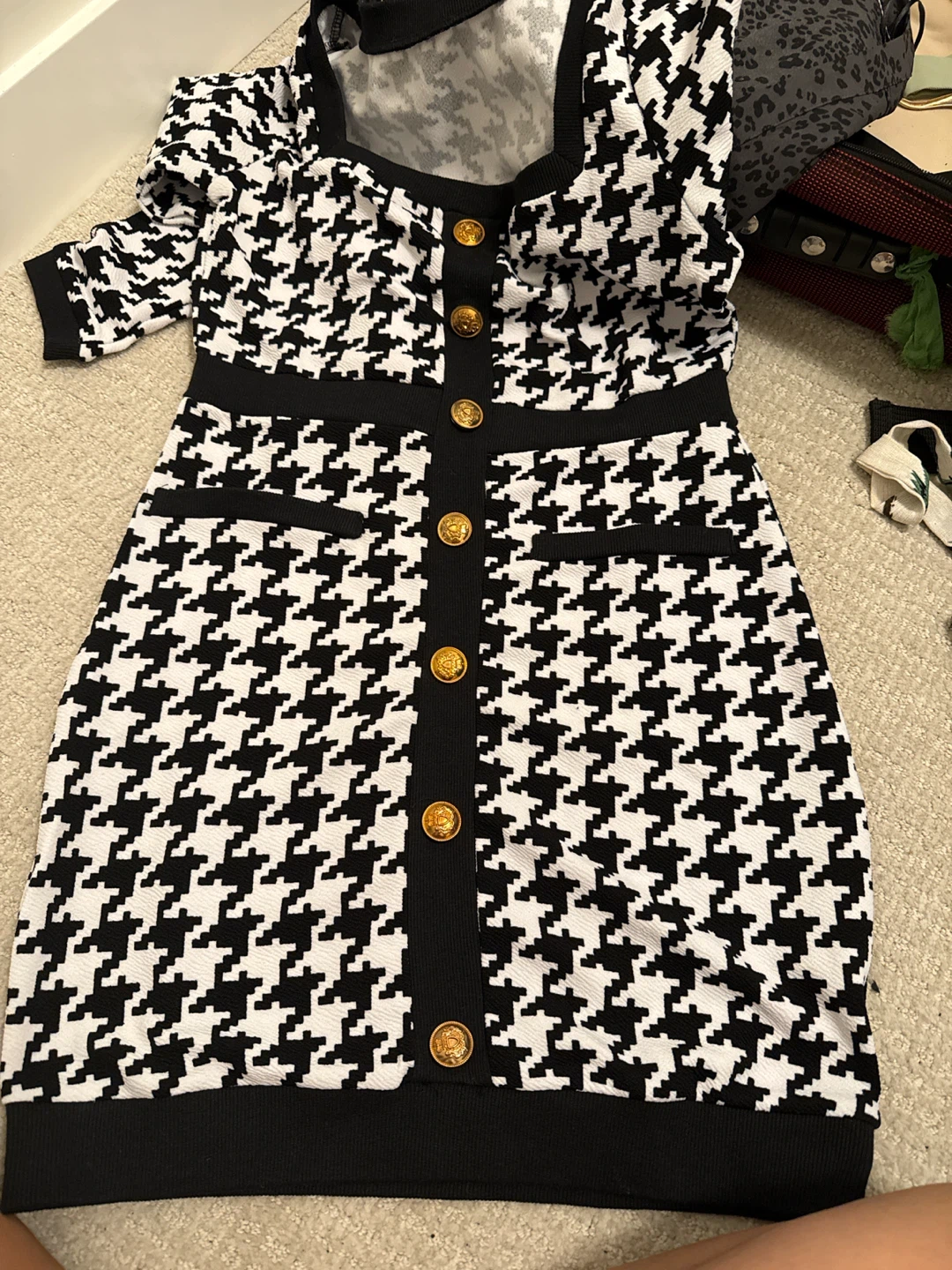 Black and white houndstooth dress - photo 3