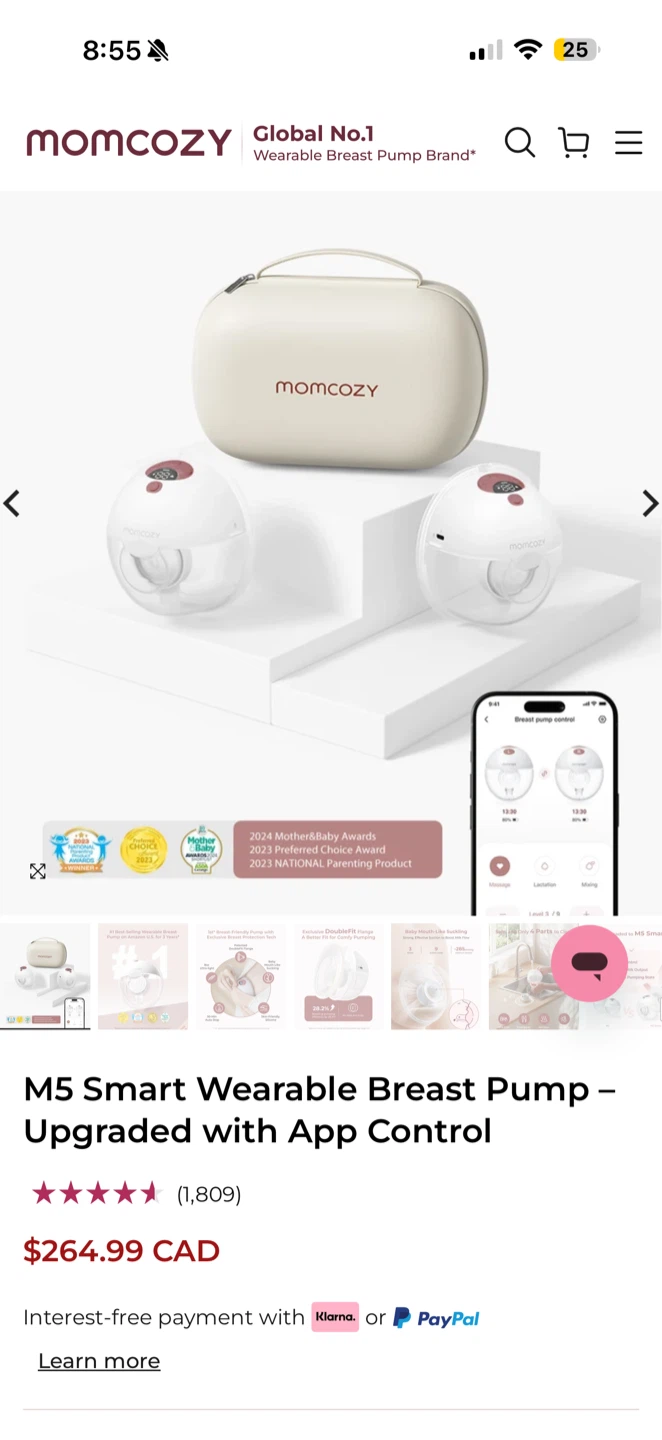 Momcozy M5 Smart Wearable Breast Pump - photo 3