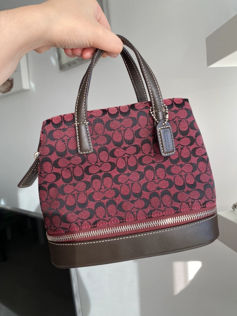 Vintage Coach Mini Handbag - Raspberry Red