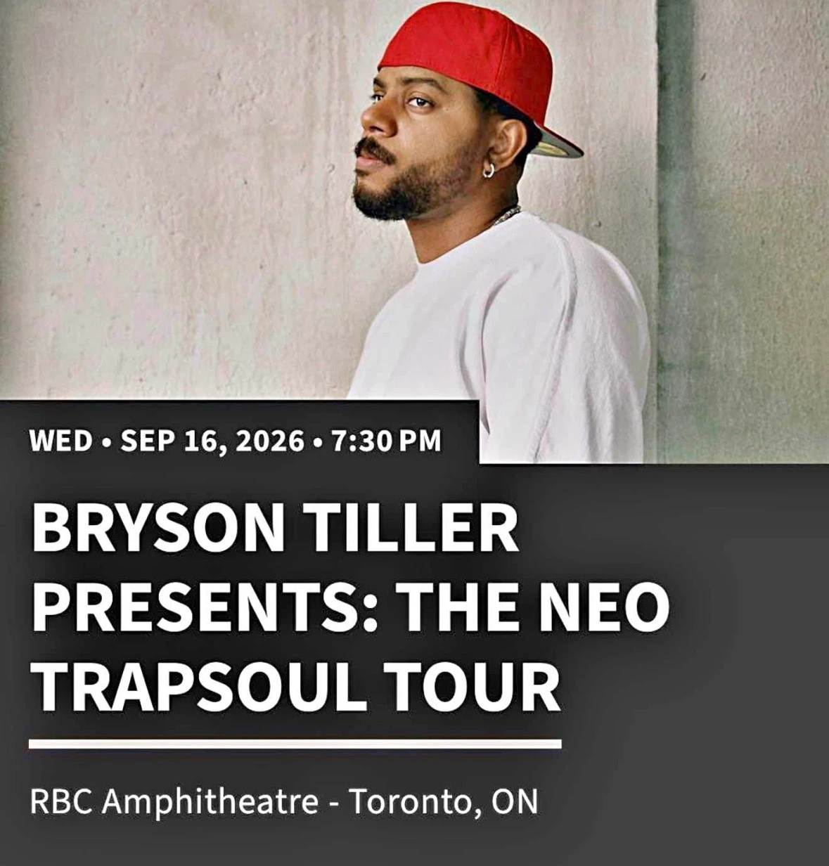 Bryson Tiller Neo Trapsoul Tour Ticket - Sept 16 2026