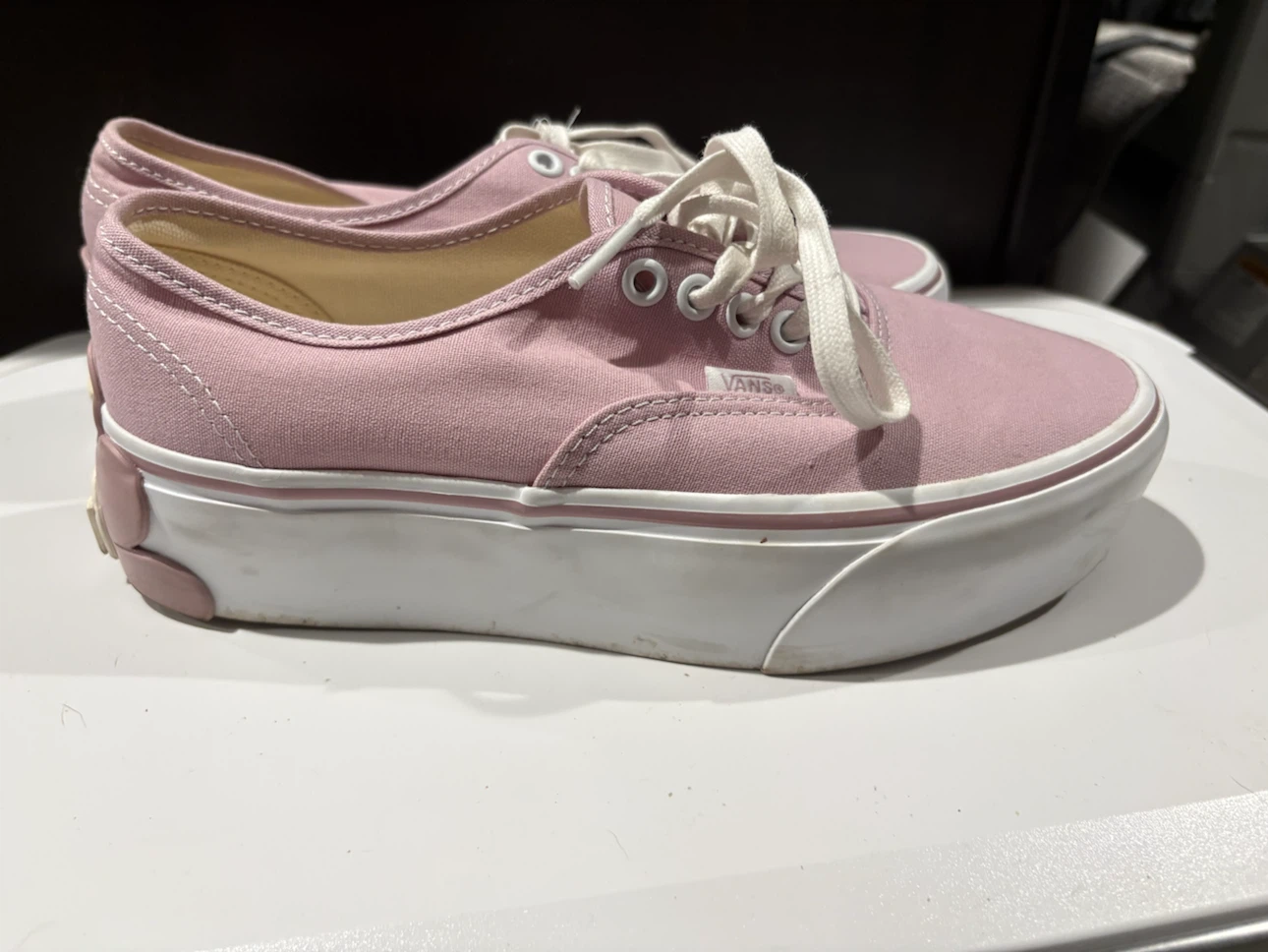 Vans Pink Canvas Platform Sneakers