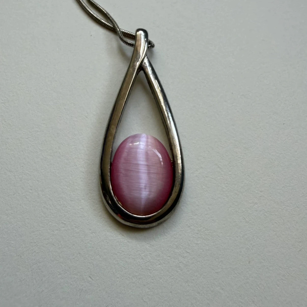 Necklace with Pink Gemstone Pendant - photo 2