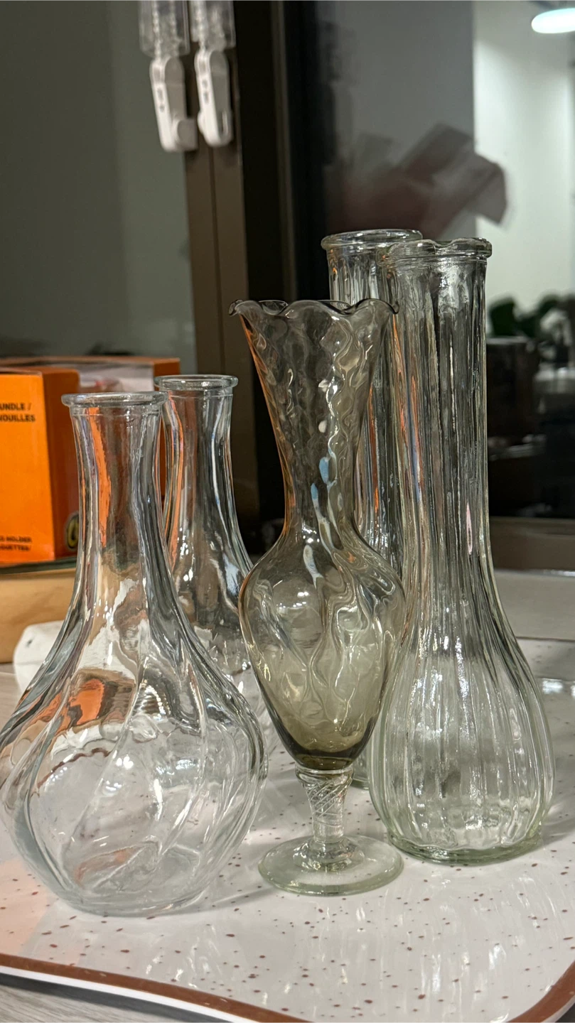5 Assorted Glass Vases