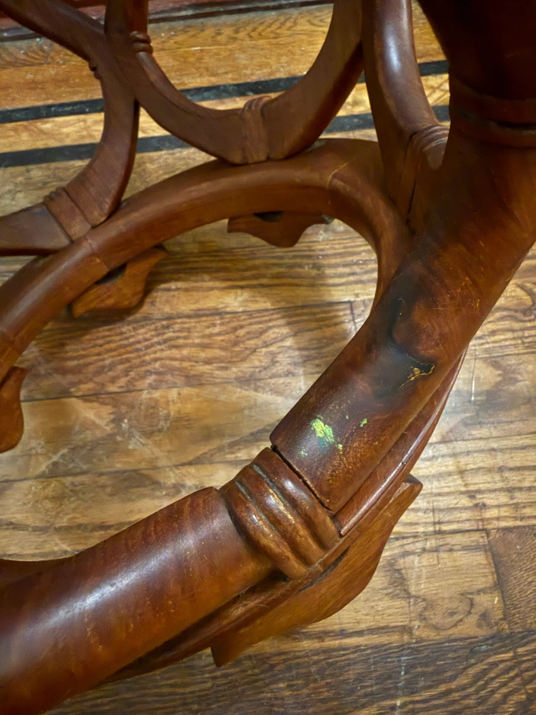 Vintage Solid Wood Round Stool / Side Table - photo 5
