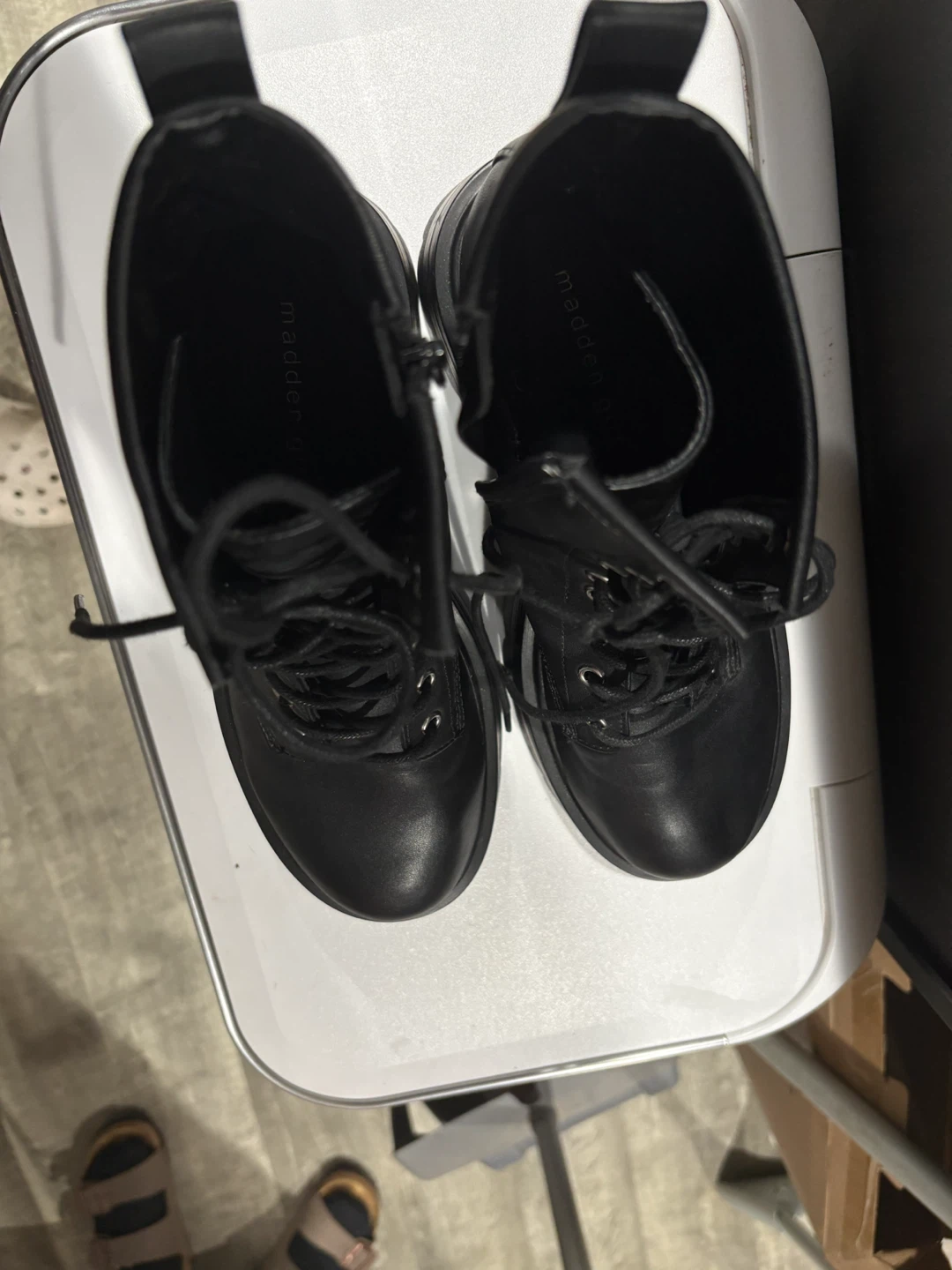 Madden Girl Black Platform Boots Size 8 - photo 3