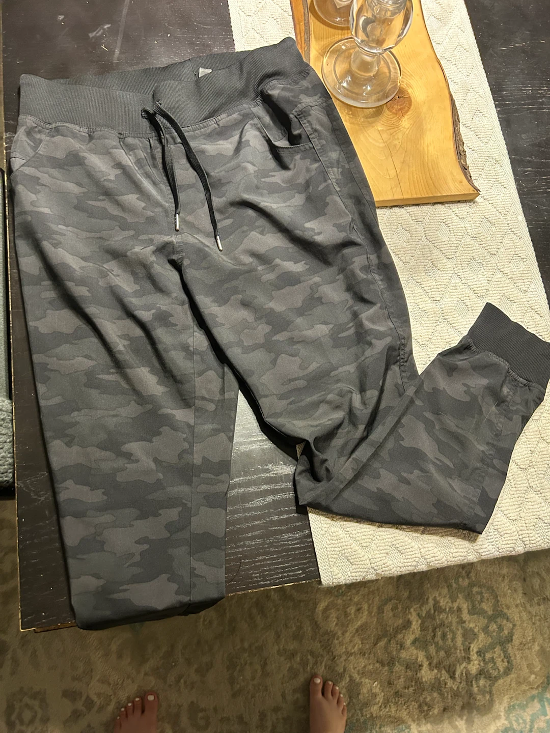 Black Camouflage Joggers size medium #freecycle