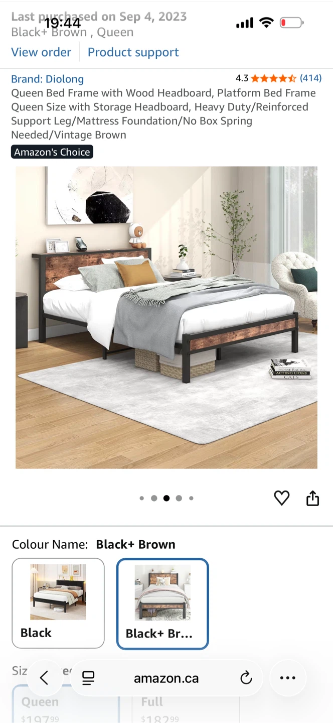 Queen Bed Frame + Mattress – Excellent Condition