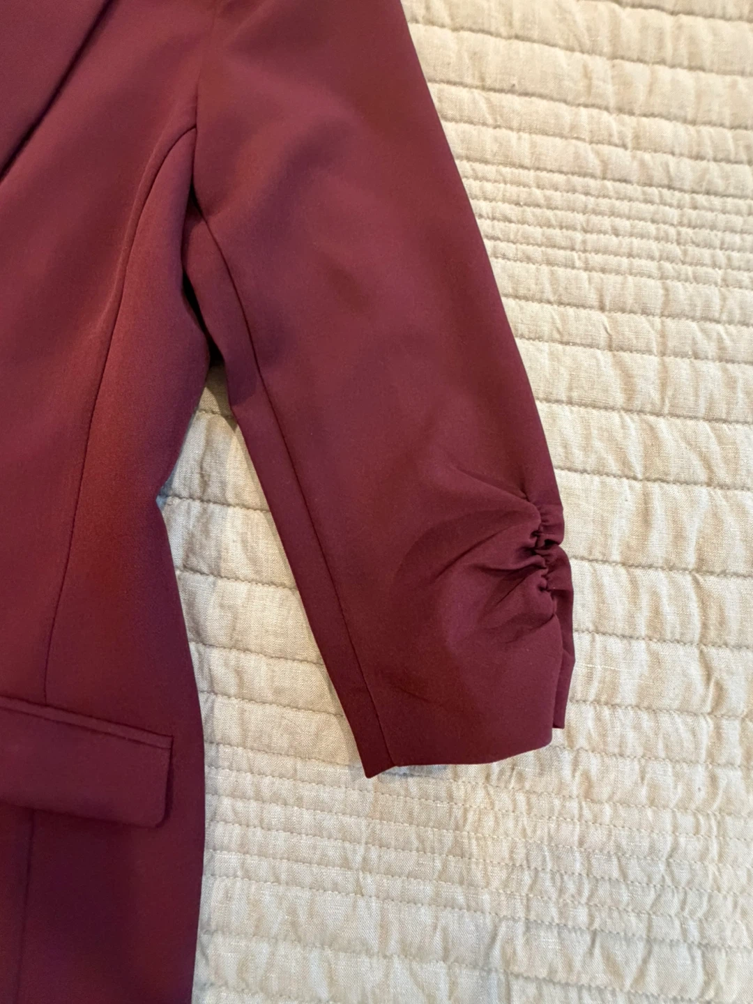 INC Burgundy Ruched 3/4 Sleeve Blazer - photo 4