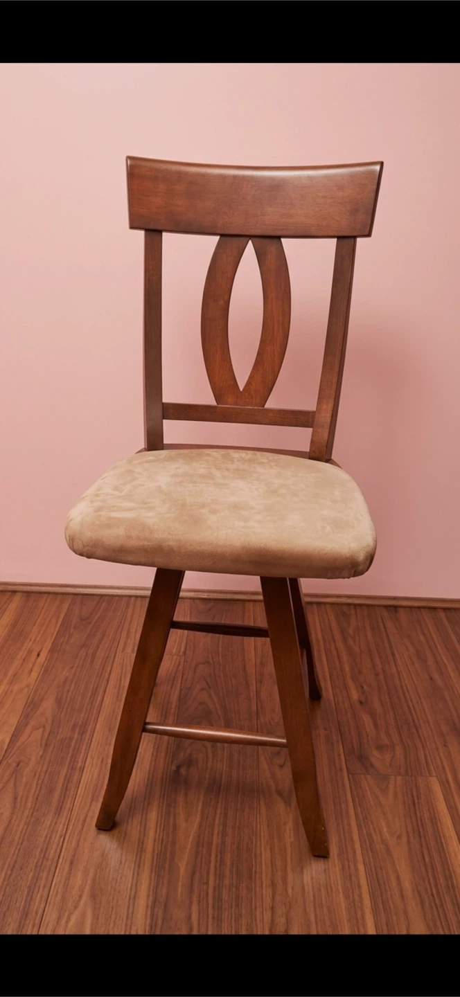 High end solid wood swivel stool