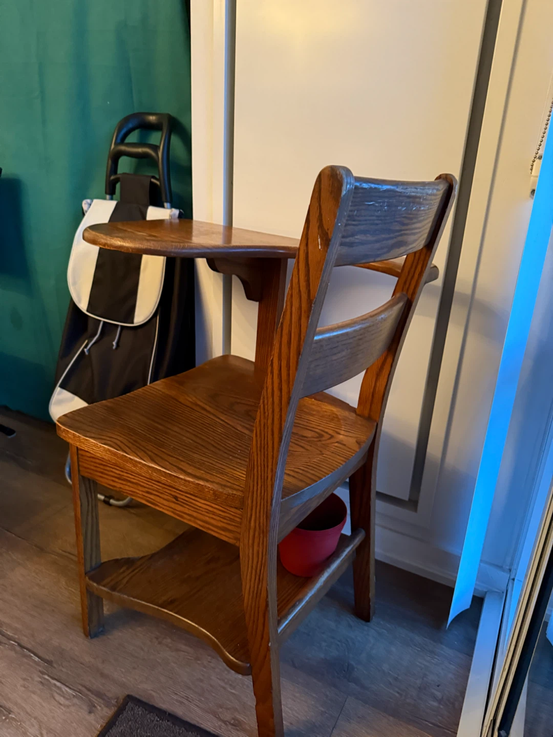 Wooden Classroom Chair with Attached Desk - photo 2