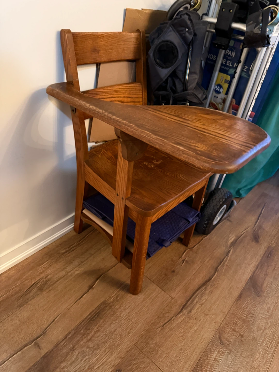 Wooden Classroom Chair with Attached Desk - photo 4