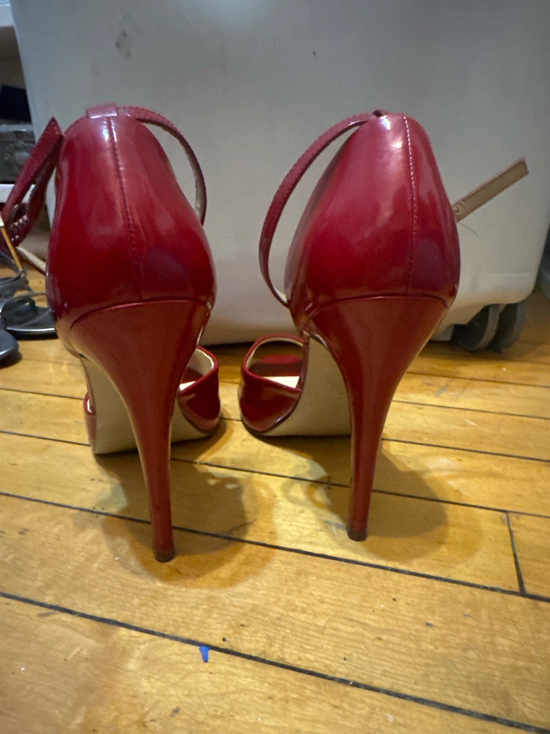 Ivanka Trump Red Peep Toe Heels - photo 3