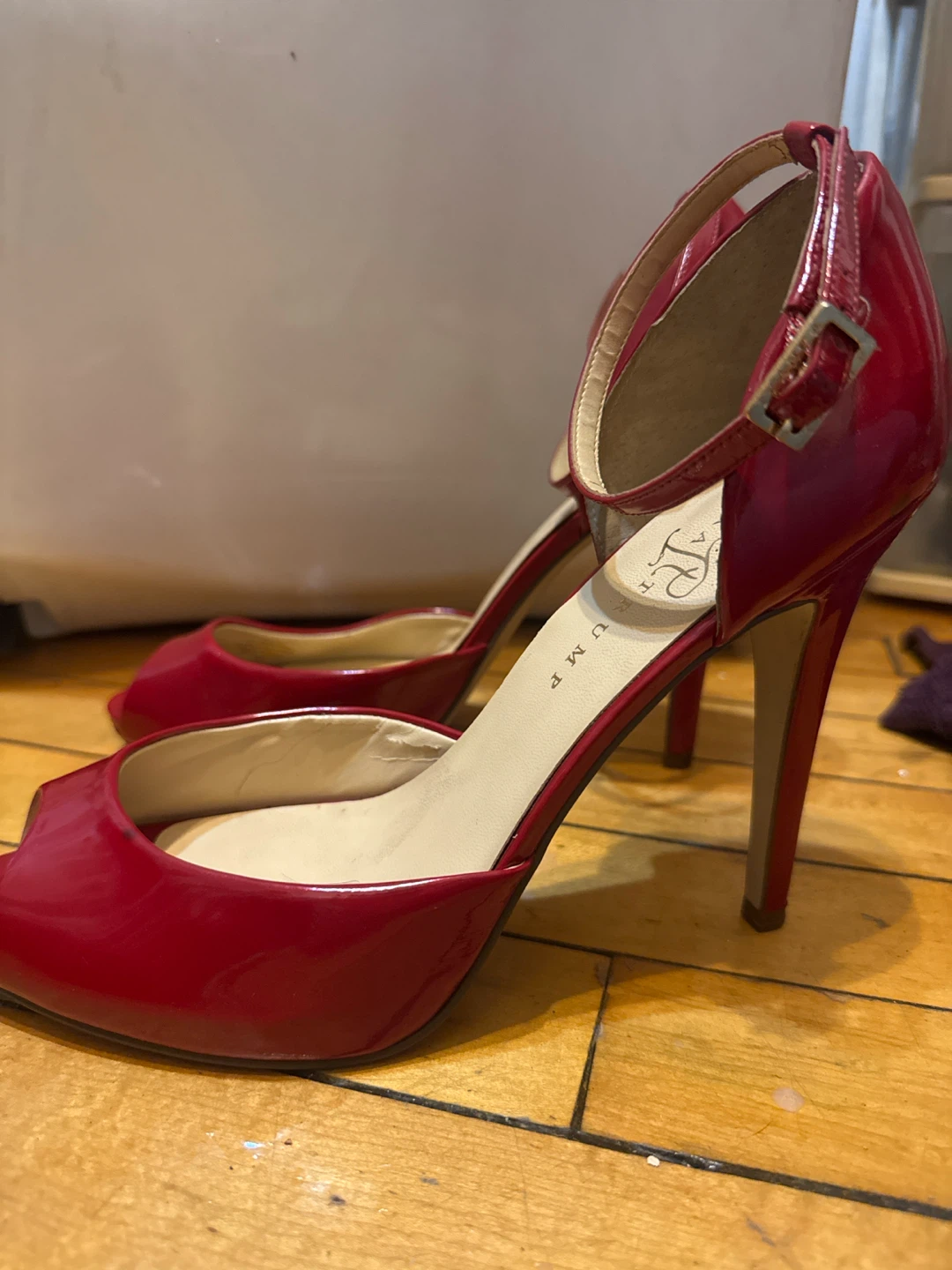 Ivanka Trump Red Peep Toe Heels - photo 4