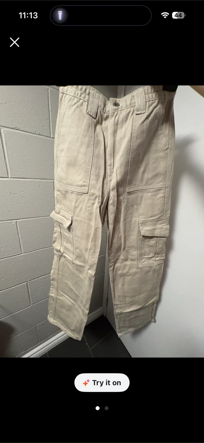 Ardene Beige 90s High Rise Cargo Pants - photo 3