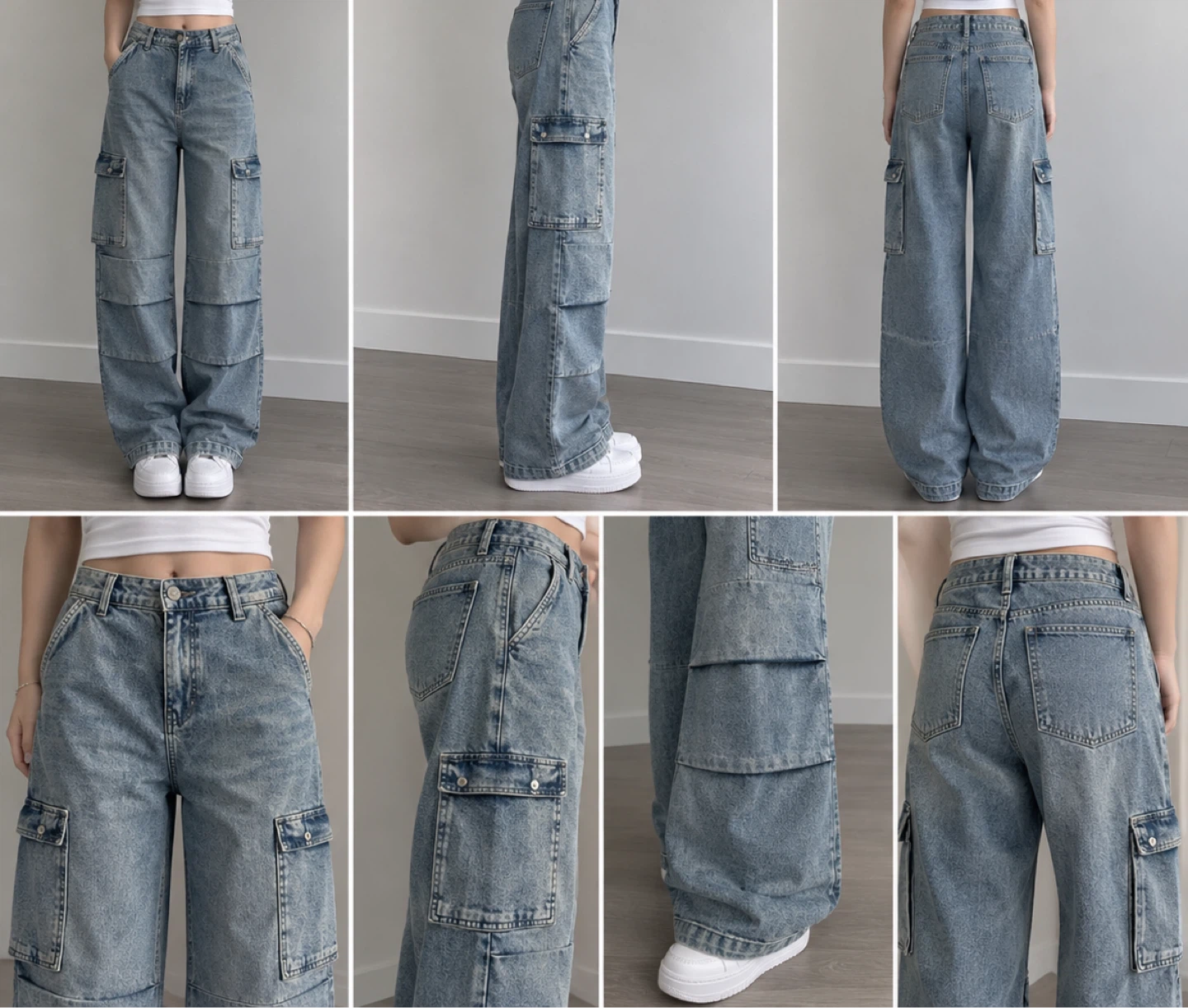 Forever 21 Cargo Jeans - Blue