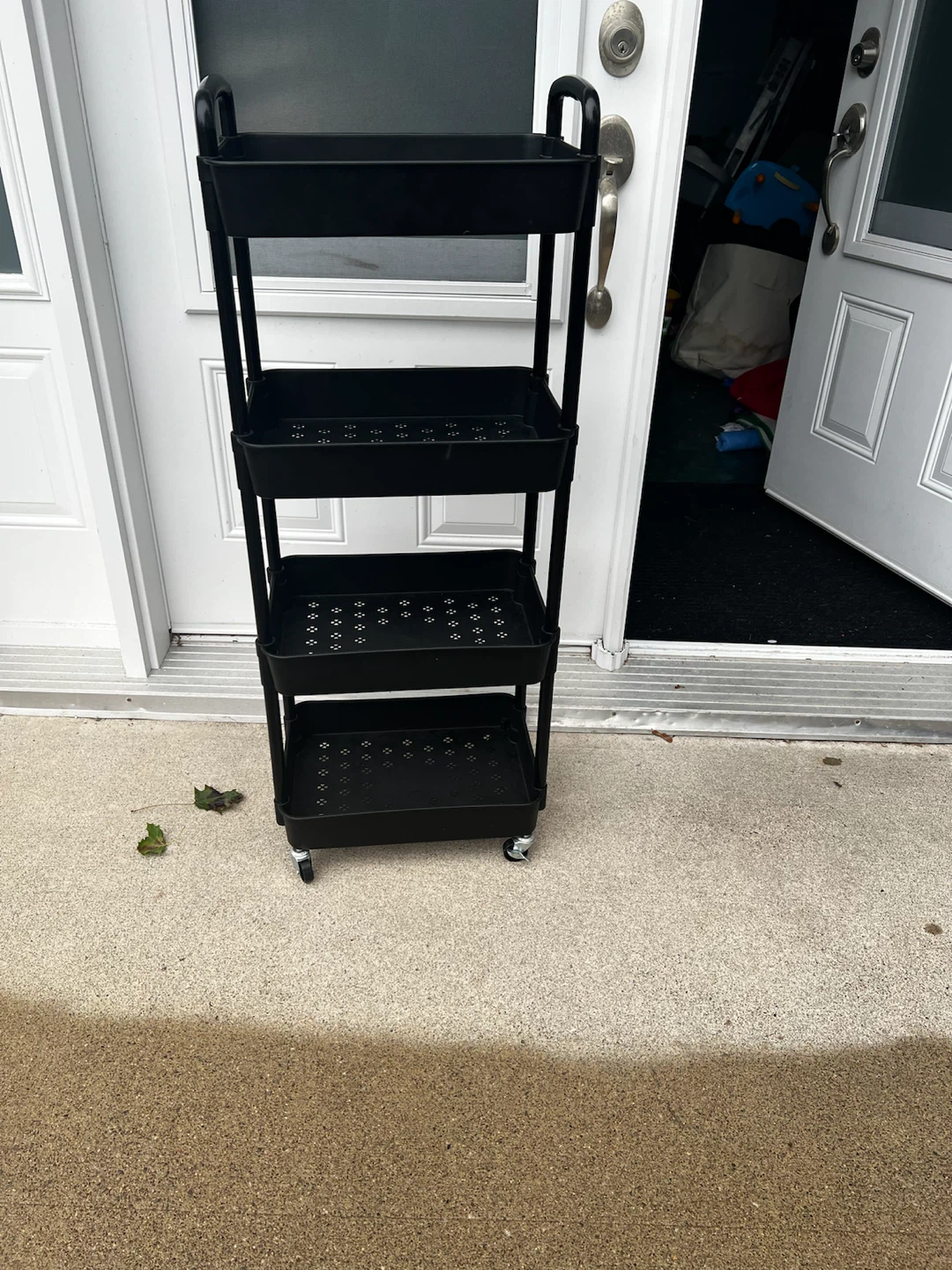 Black 4-Tier Rolling Storage Cart