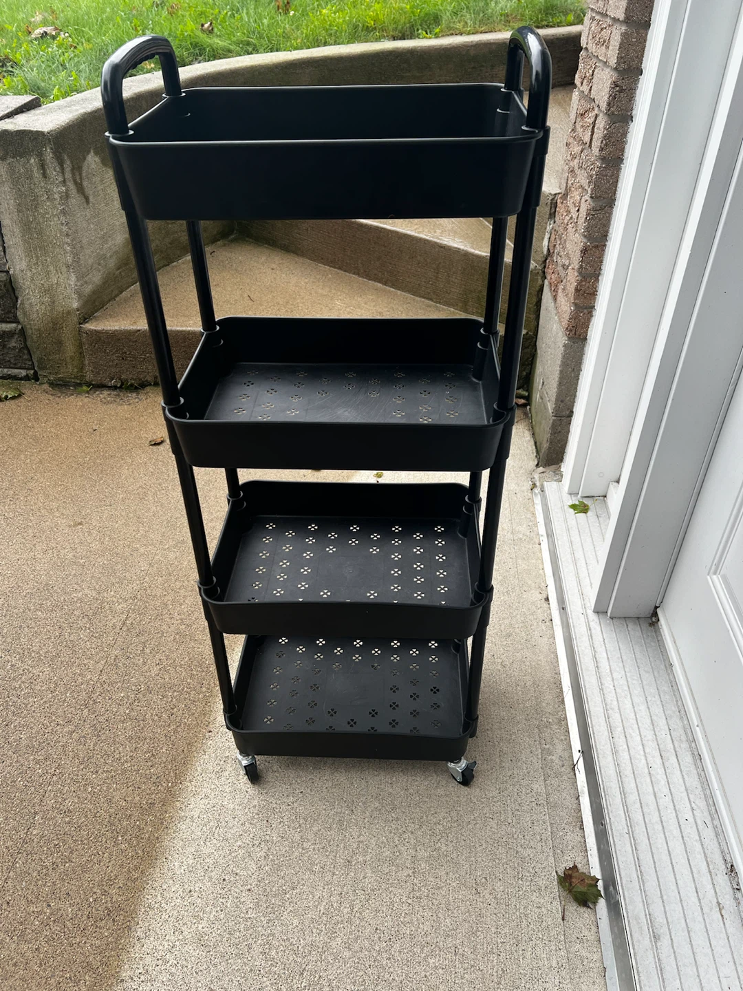 Black 4-Tier Rolling Storage Cart - photo 2