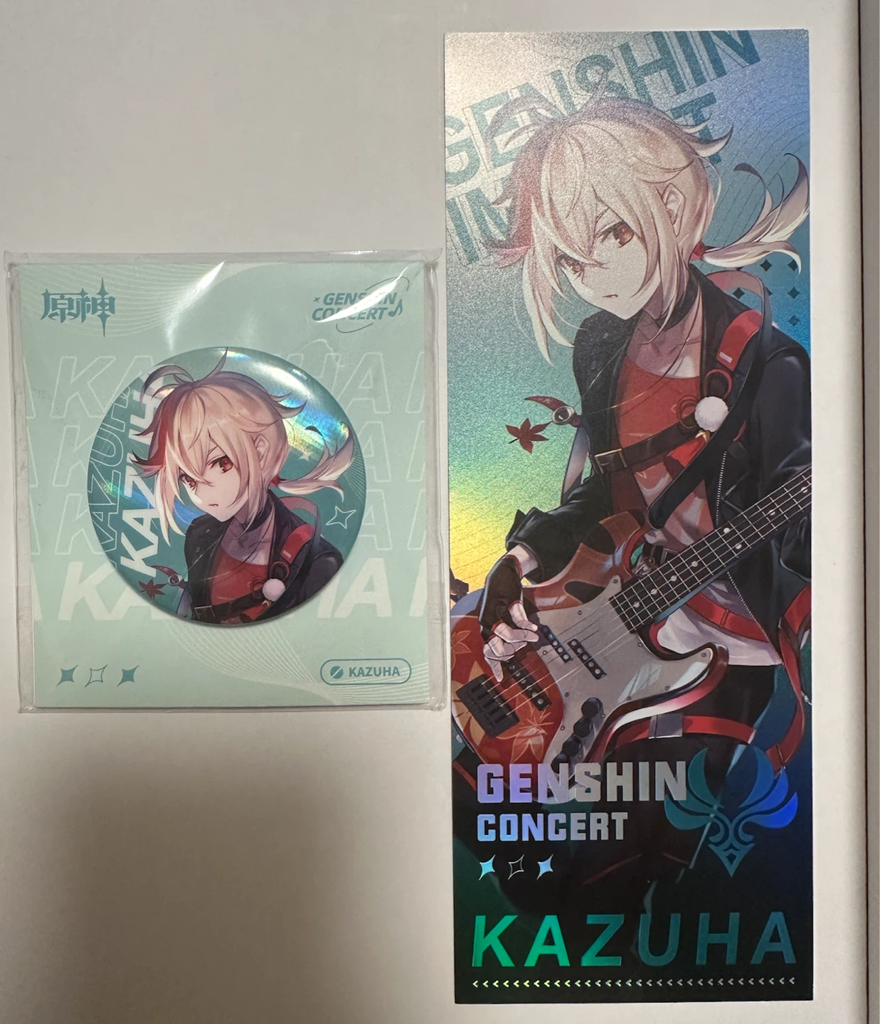 genshin impact concert Kazuha badge and ticket