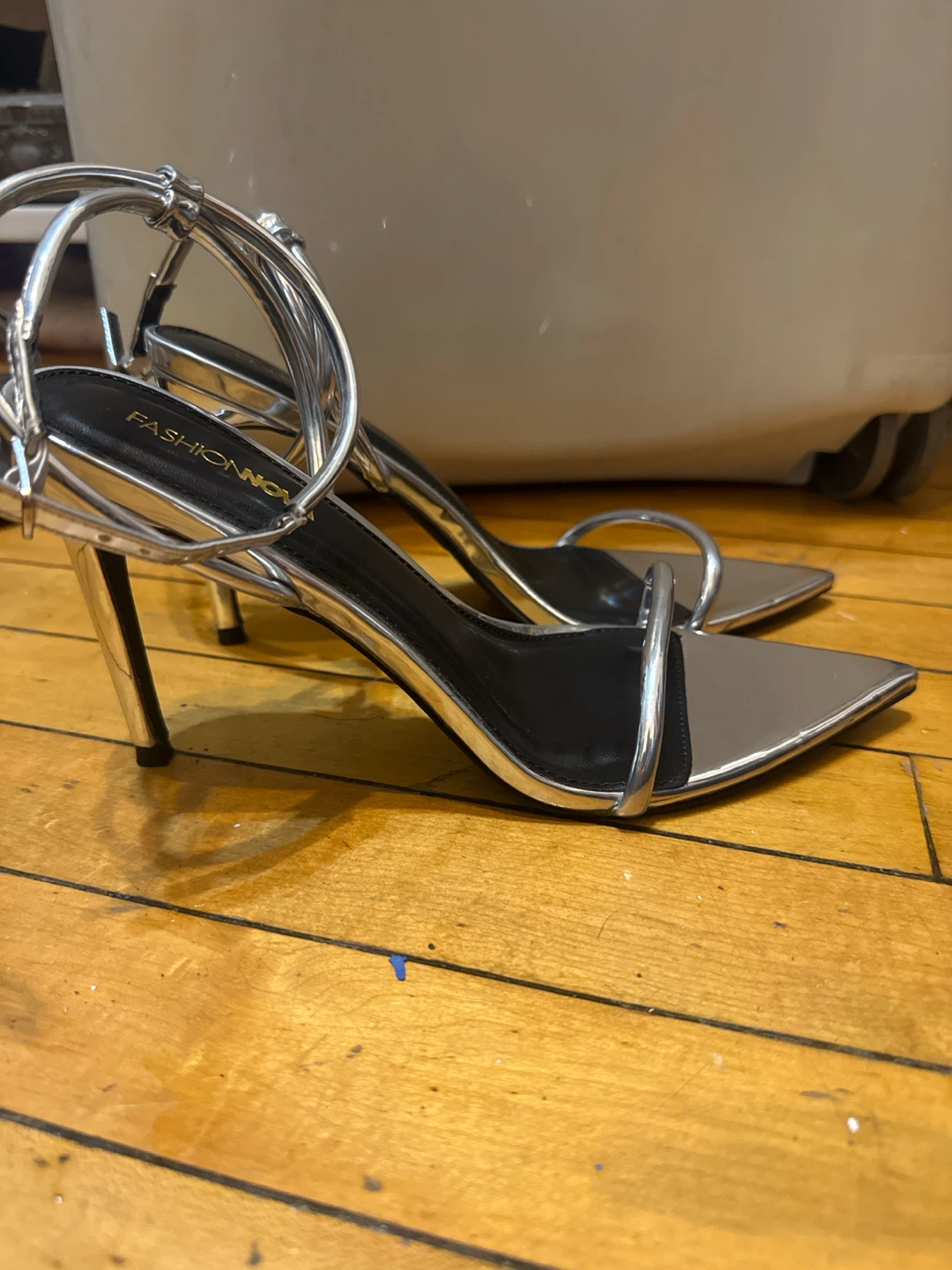 Fashion Nova Silver Ankle stilettos Heels - photo 2