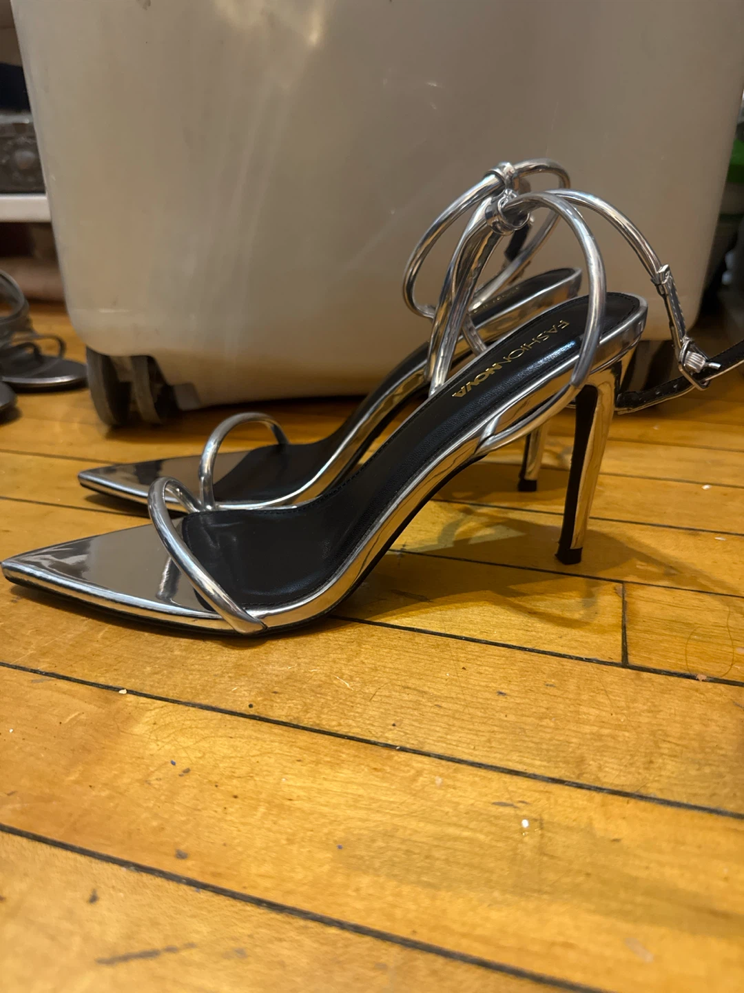 Fashion Nova Silver Ankle stilettos Heels - photo 3