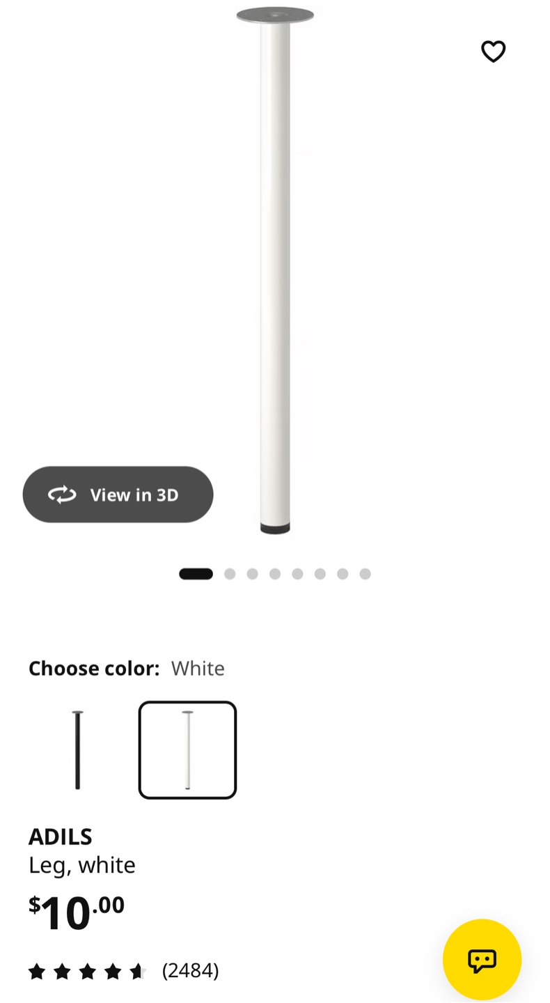 IKEA ADILS Desk with White Top - photo 3