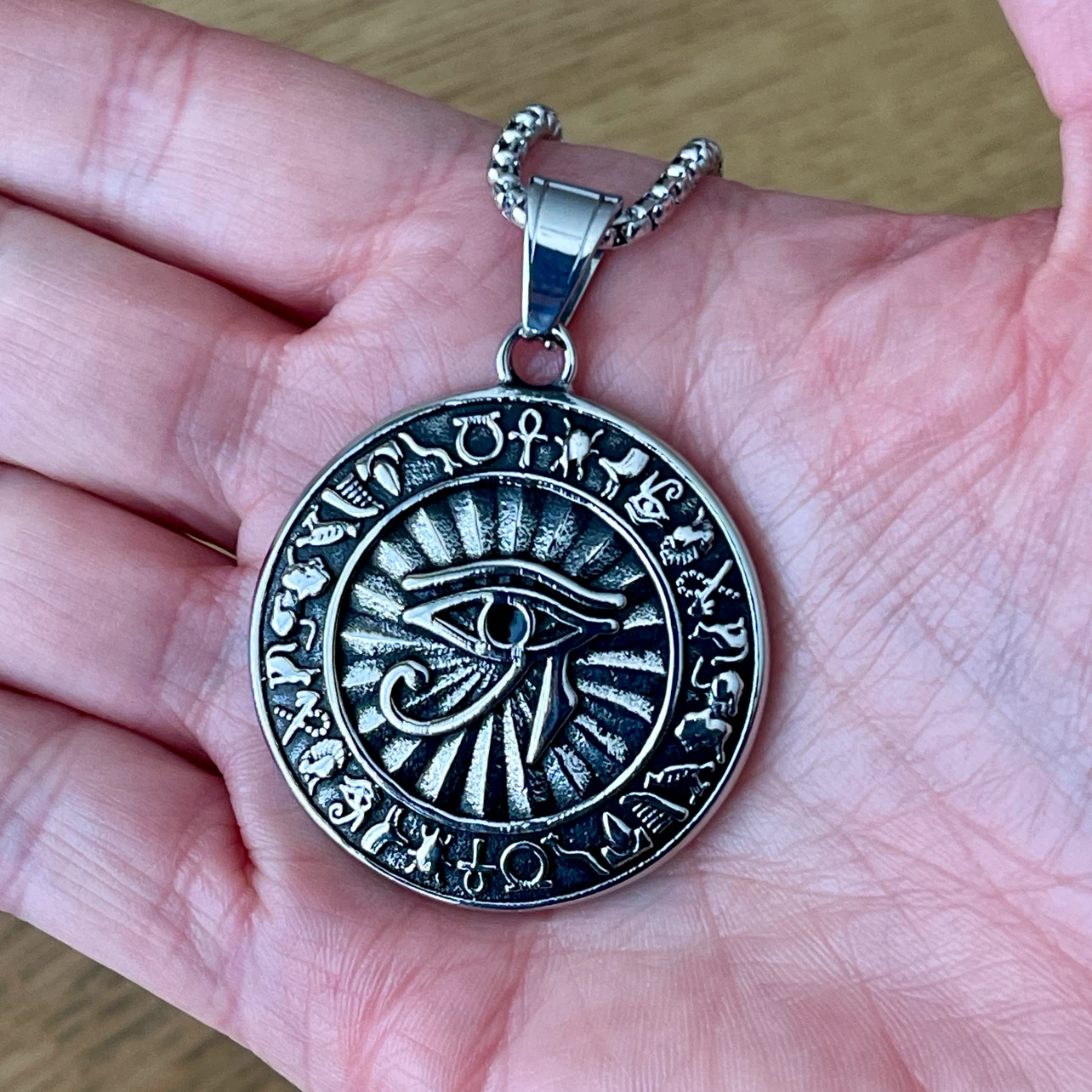 Egyptian Eye of Horus stainless steel necklace - photo 3