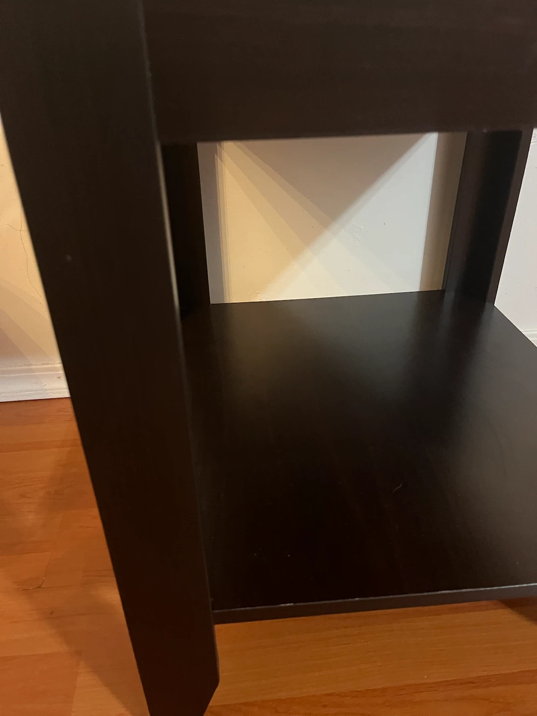 Dark Brown Side Table with Faux Marble Top - photo 4