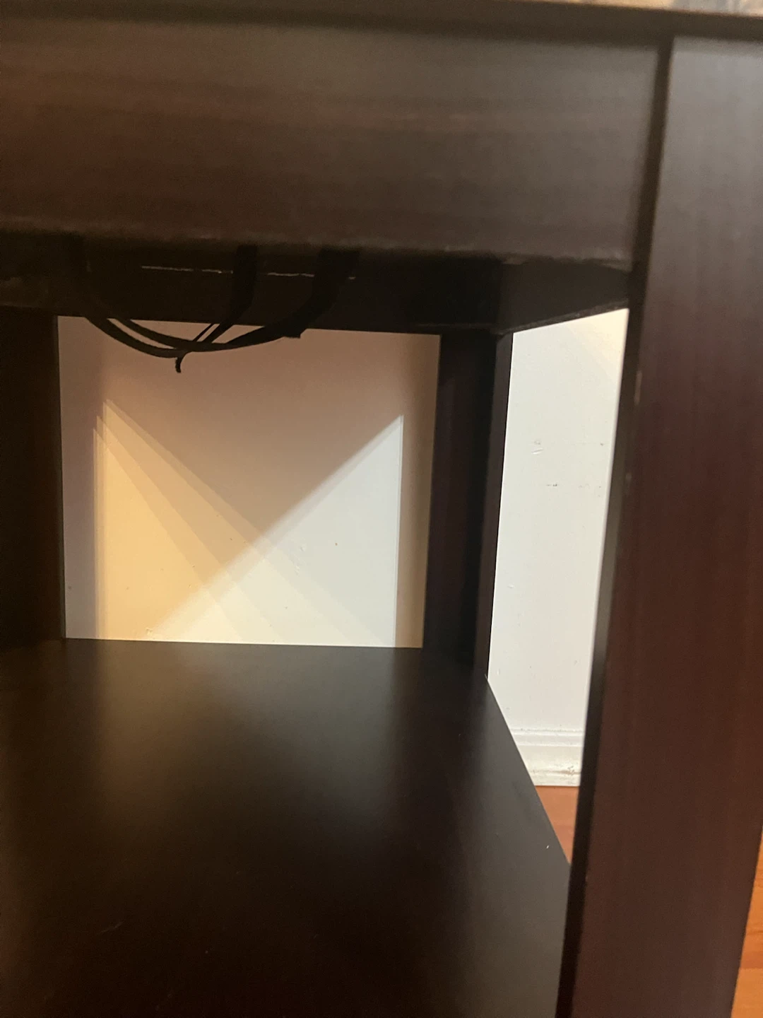 Dark Brown Side Table with Faux Marble Top - photo 5