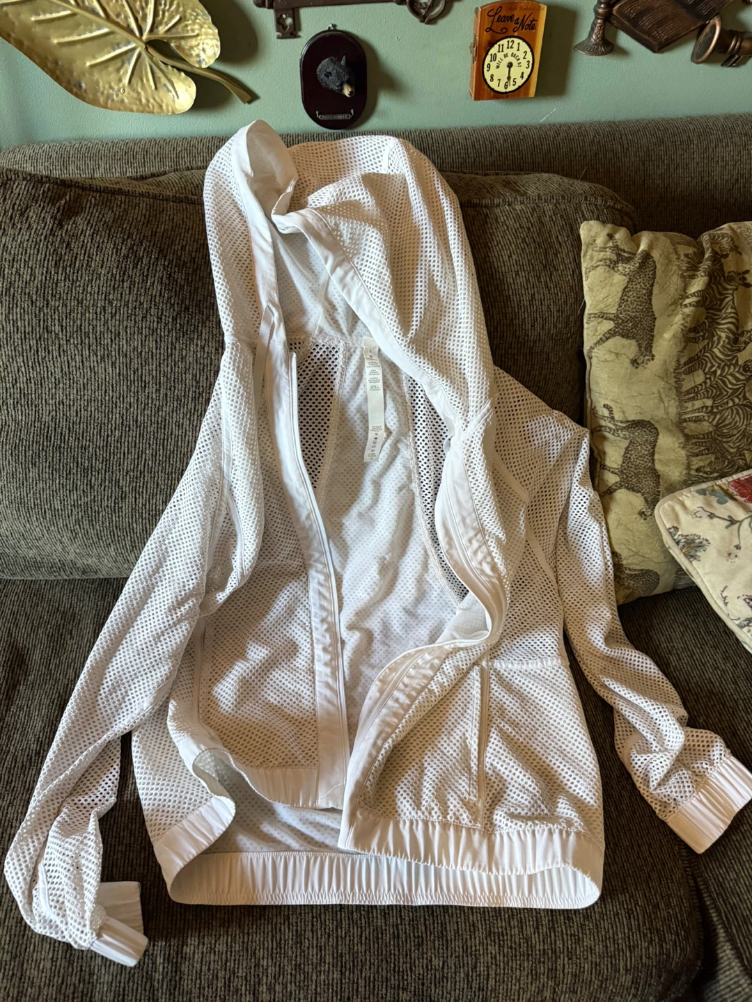 Lululemon White Mesh Hoodie Size 6