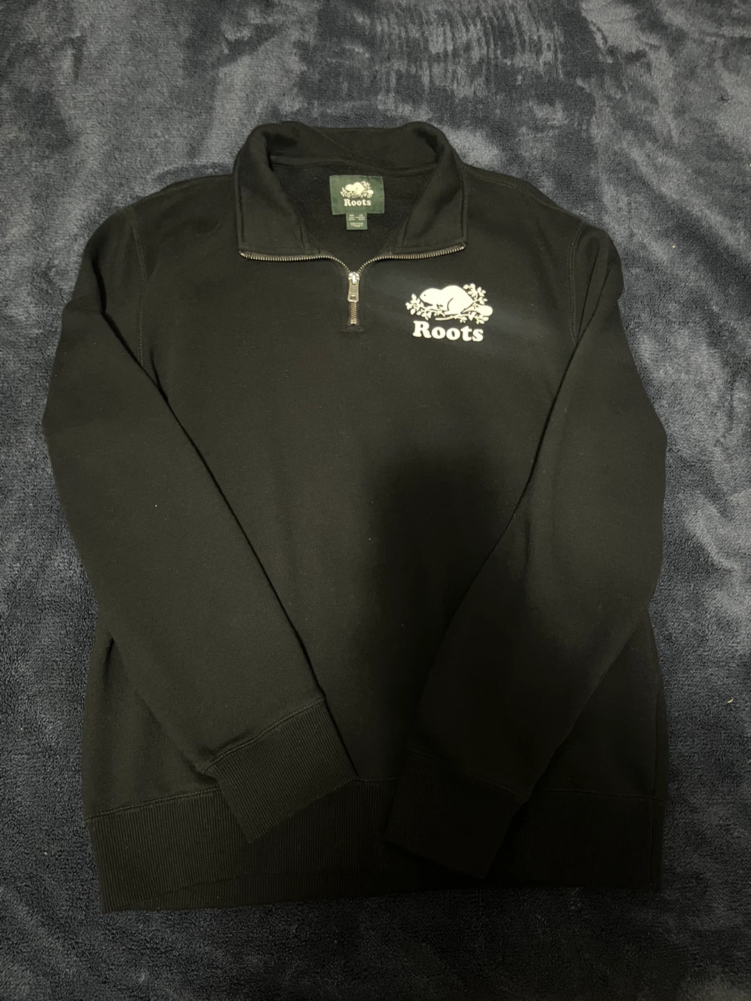 Roots Black Quarter-Zip Sweater