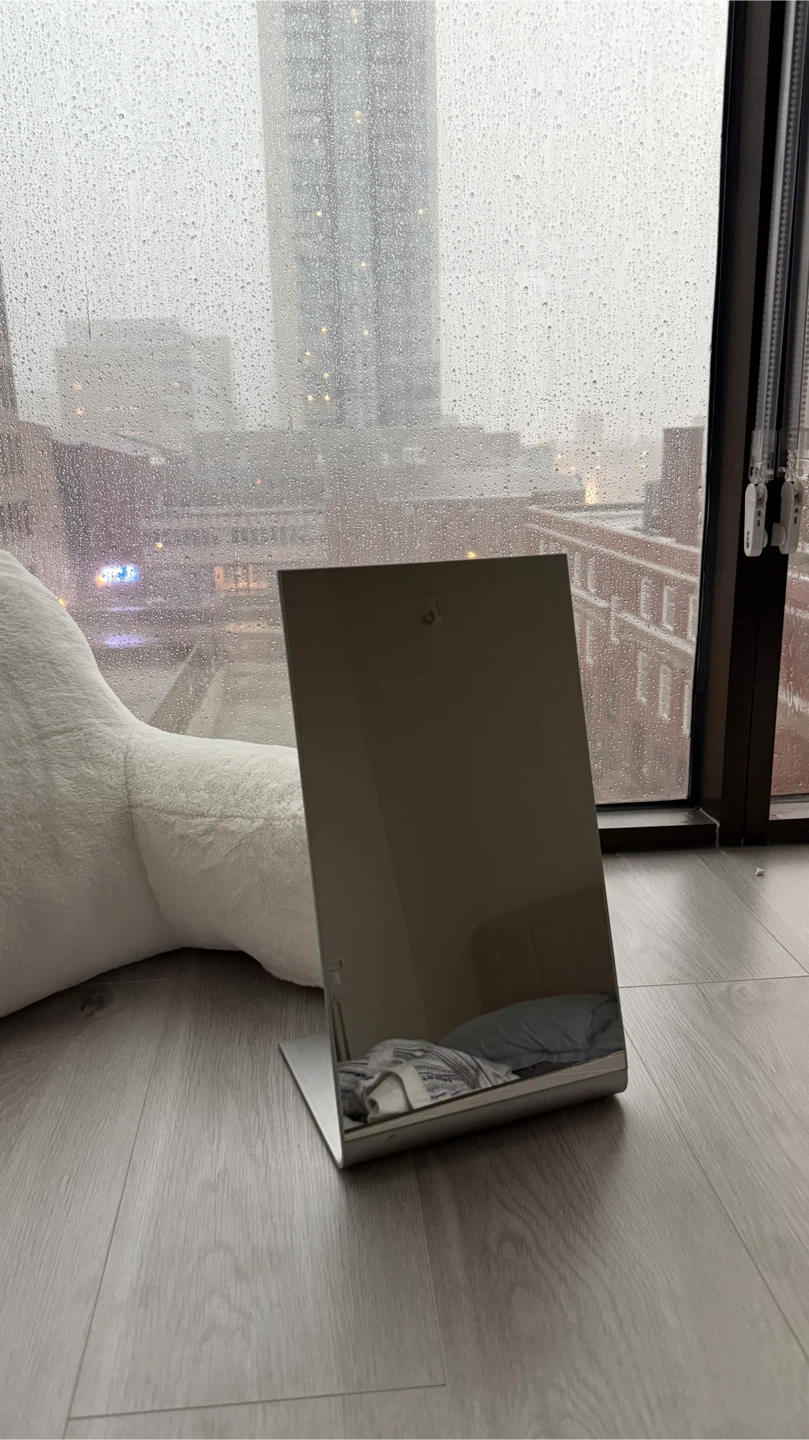 Minimalist Silver Tabletop Mirror