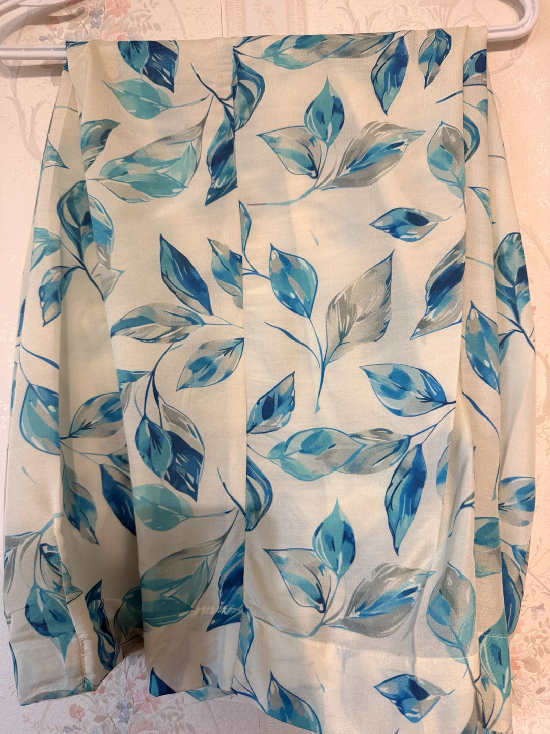 Blue and Cream Leaf Print shirt - photo 2