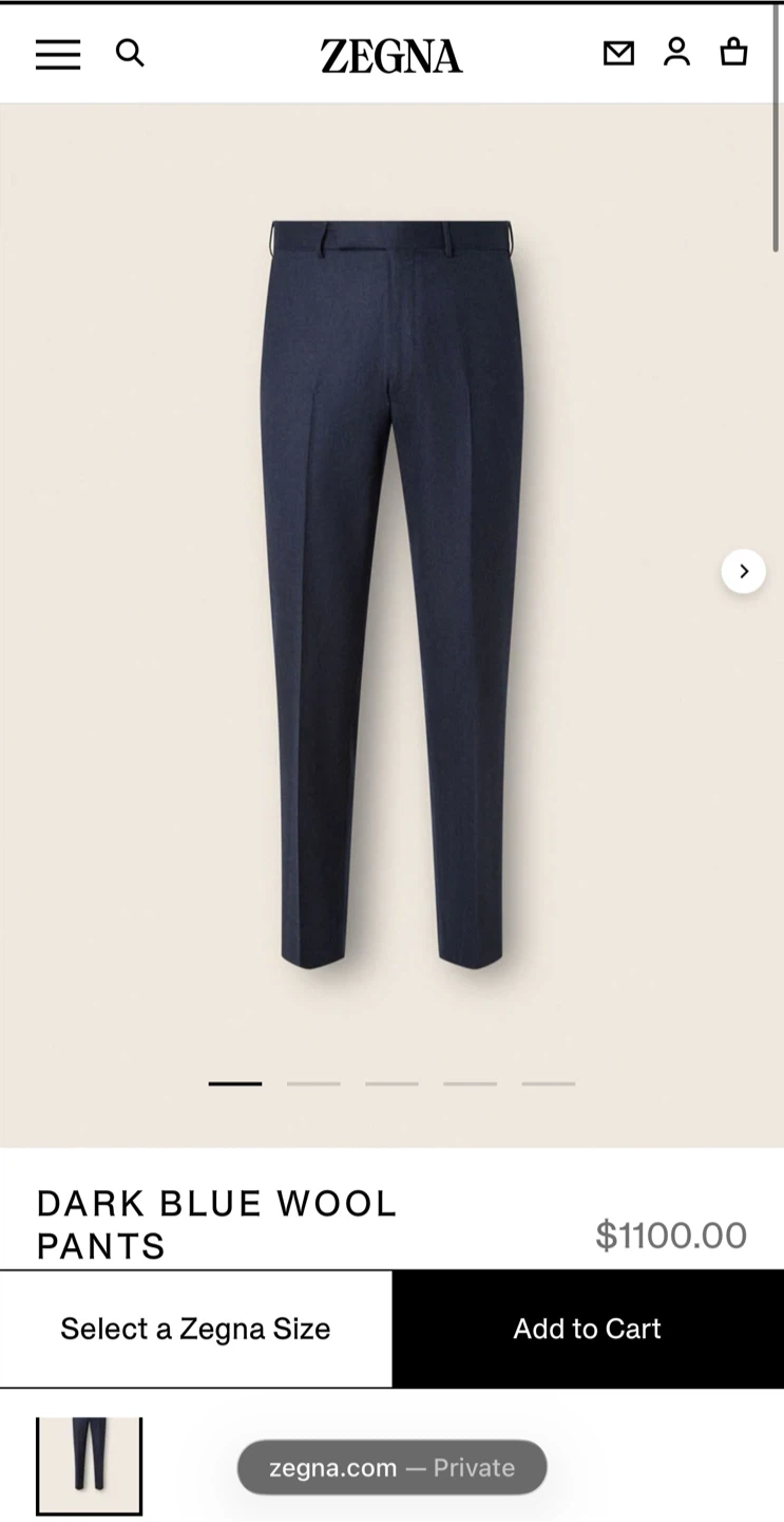 Ermenegildo Zegna Wool Trousers | Size 58 (EU) 🇮🇹 - photo 2