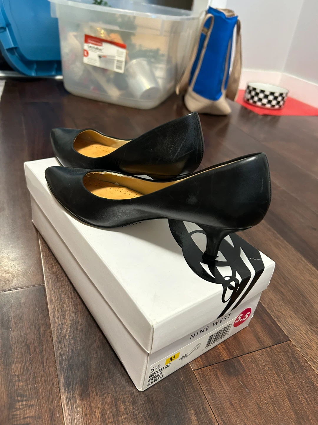 Nine West Black Kitten Heels Size 5.5 - photo 3
