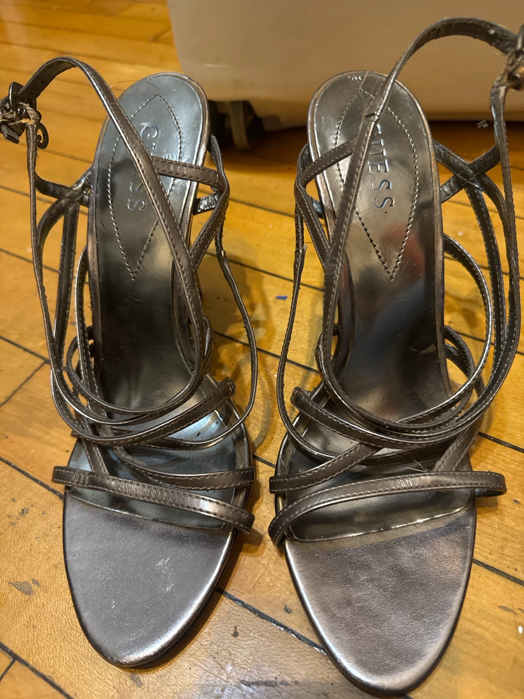 Guess metallic silver stiletto heels size 9.5M