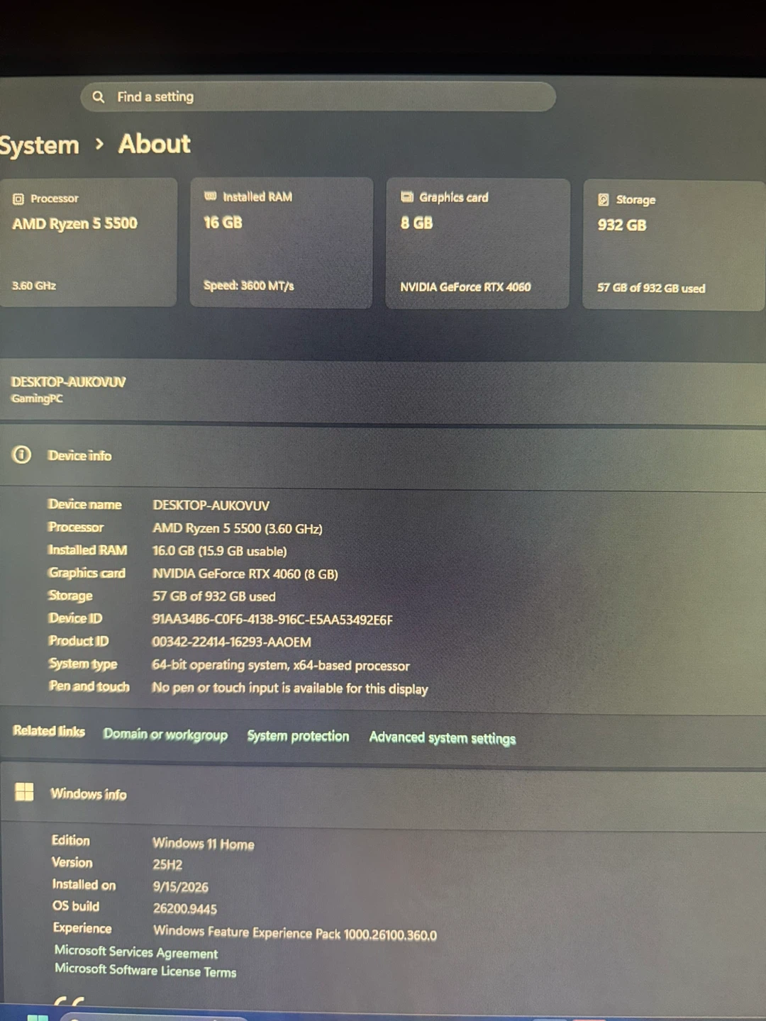 Pc with ryzen 5 5500,rtx 4060, 16gb ram 1tb storage - photo 4