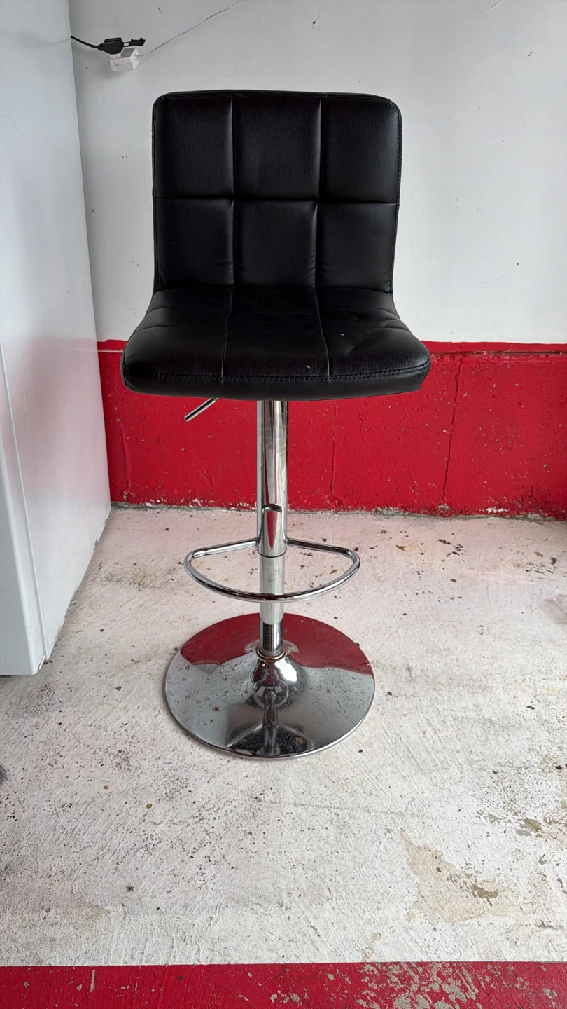 Black Adjustable Bar Stool