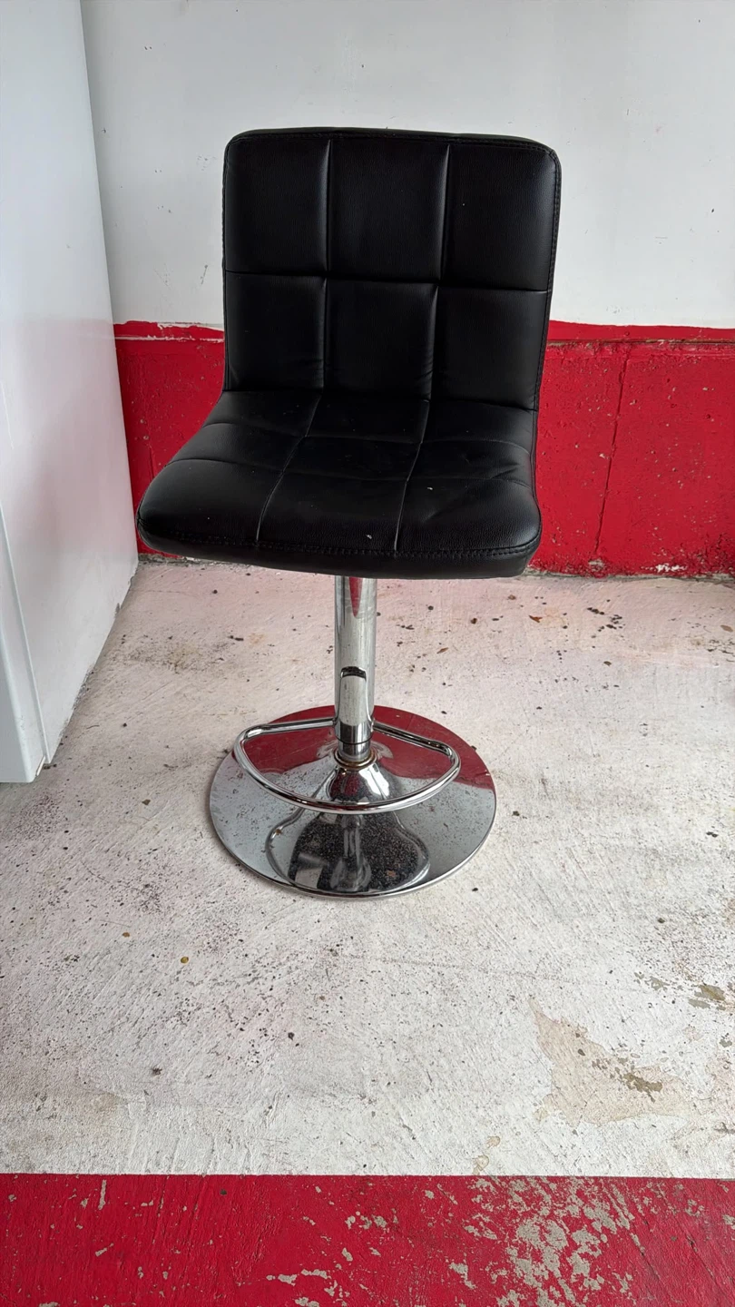 Black Adjustable Bar Stool - photo 2