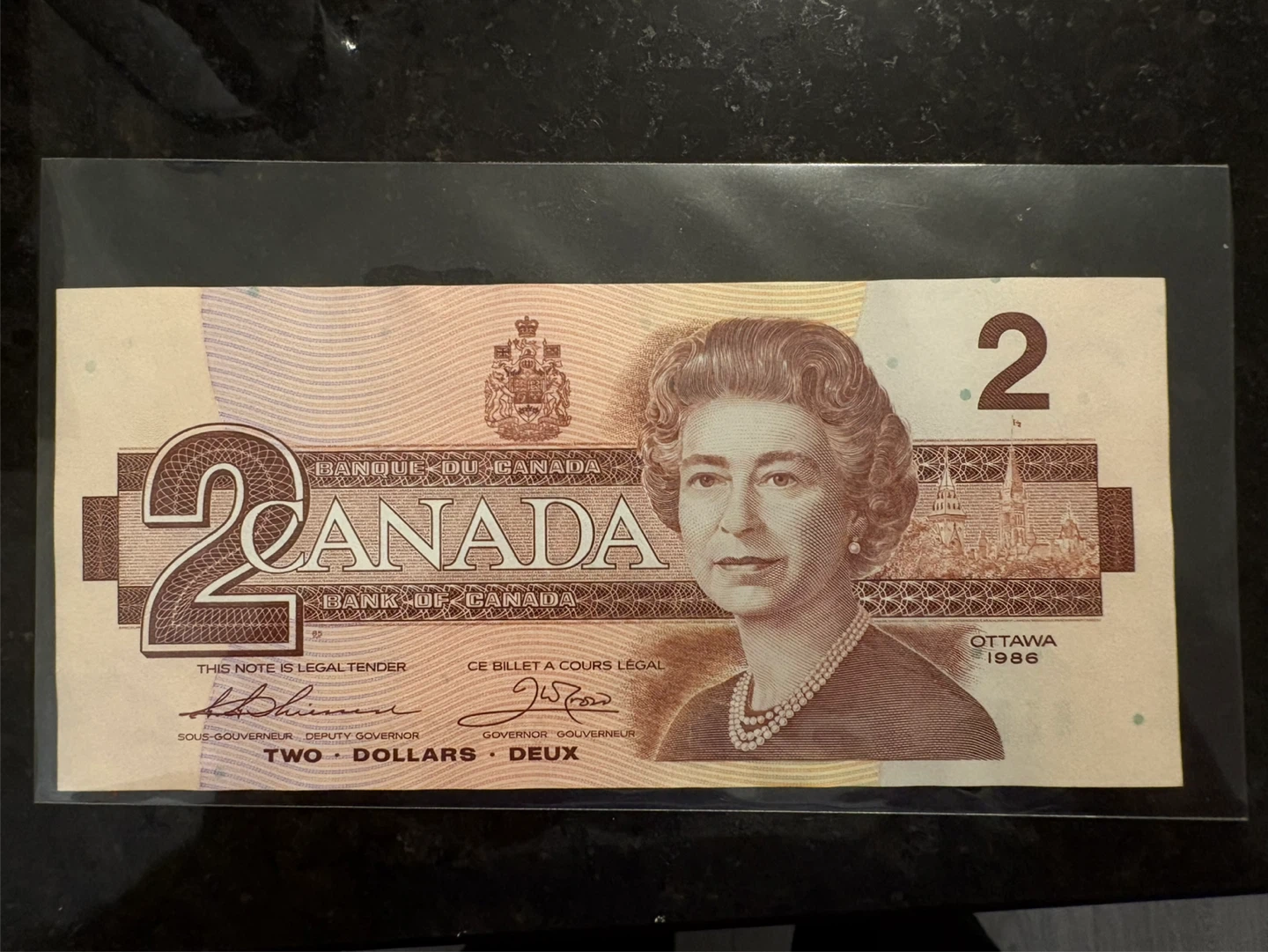 1986 Bank of Canada Two Dollar Bill