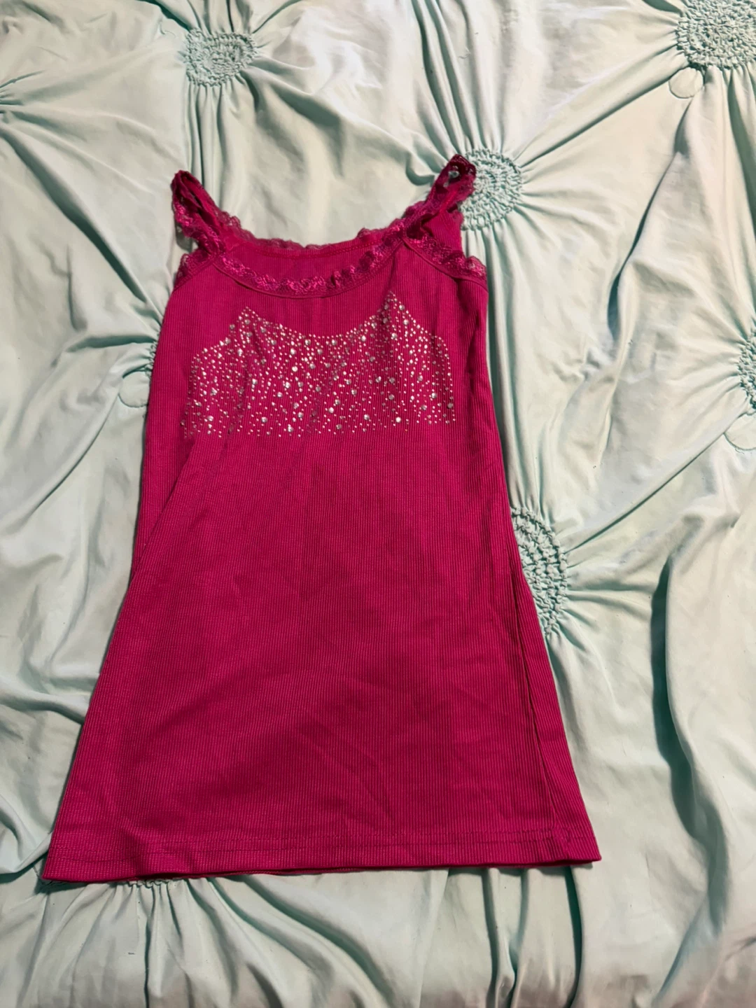 Pink Ribbed Tank Top