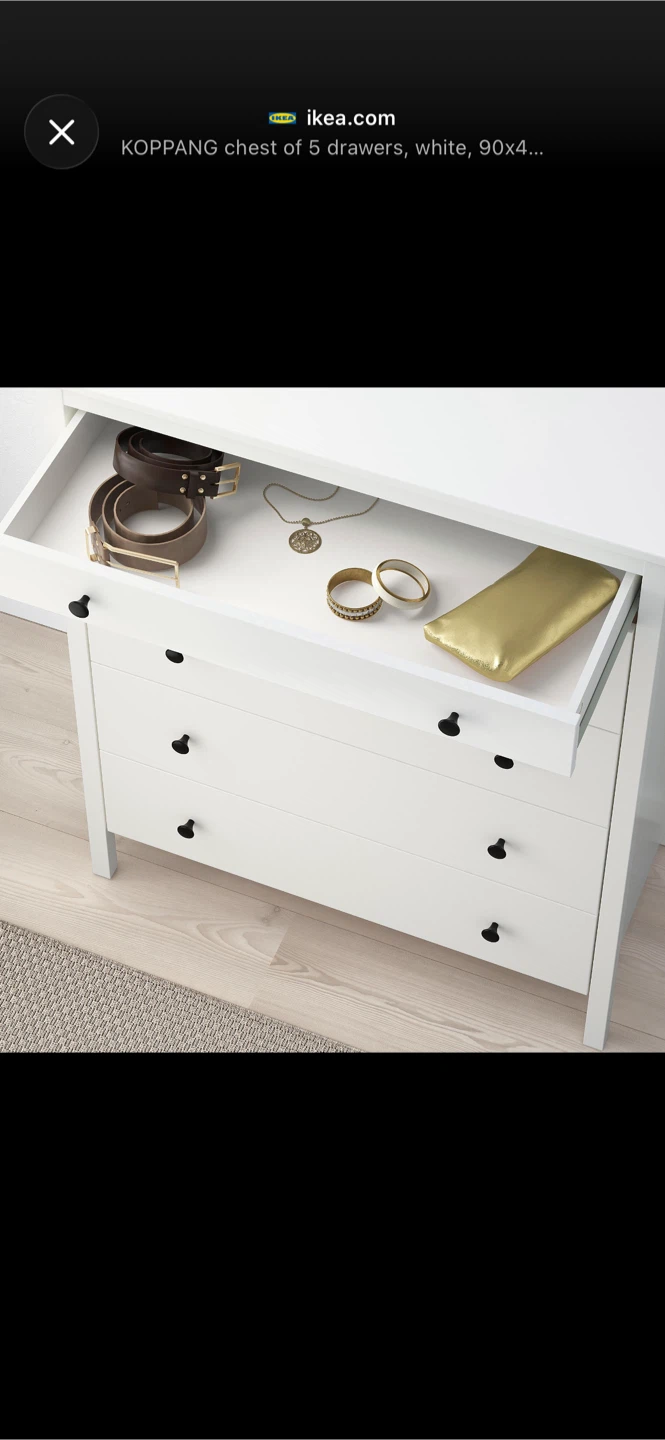 IKEA KOPPANG 5-Drawer Chest, White - photo 2